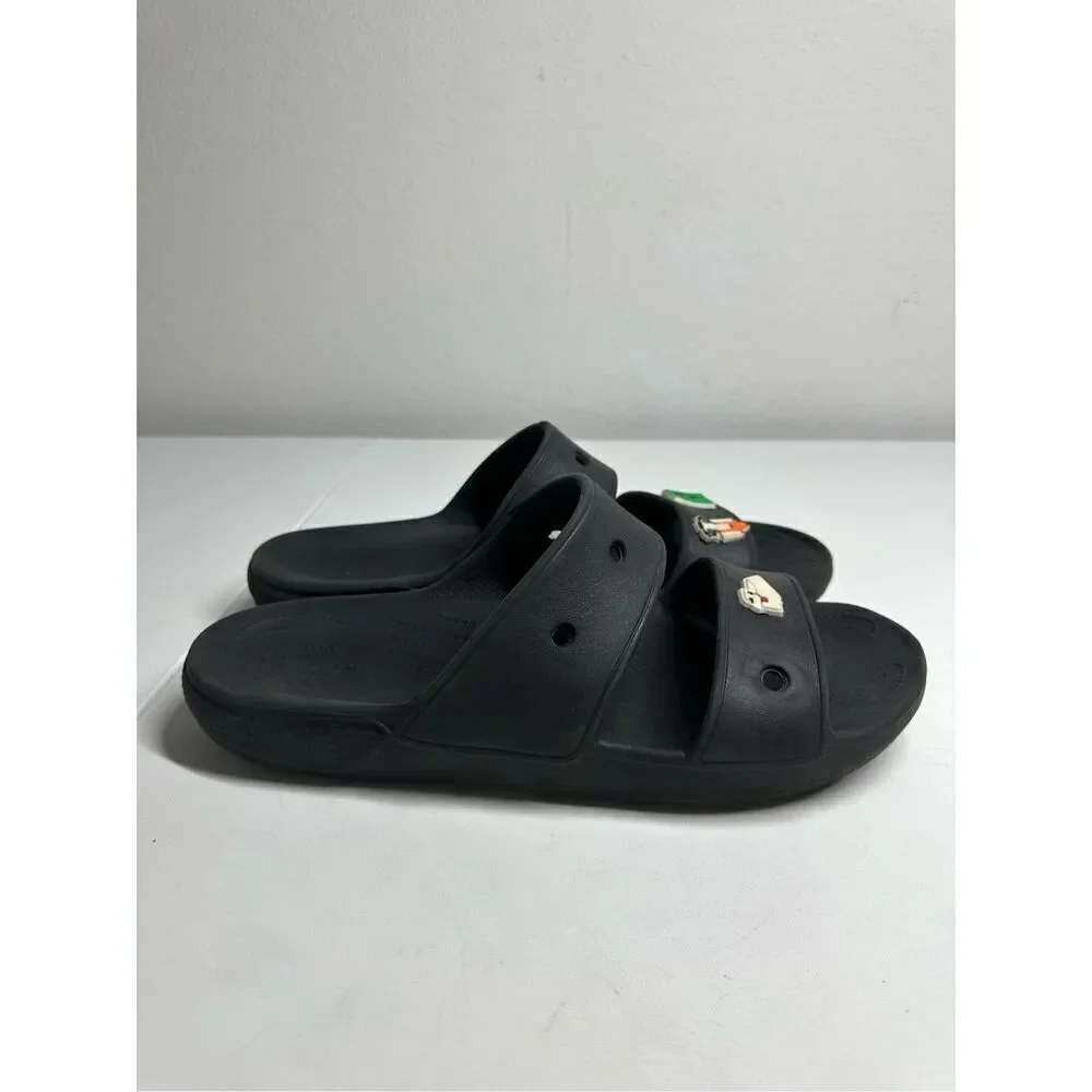 Crocs Classic Black Slide Sandals Unisex 5 Sharms Size Men's 12